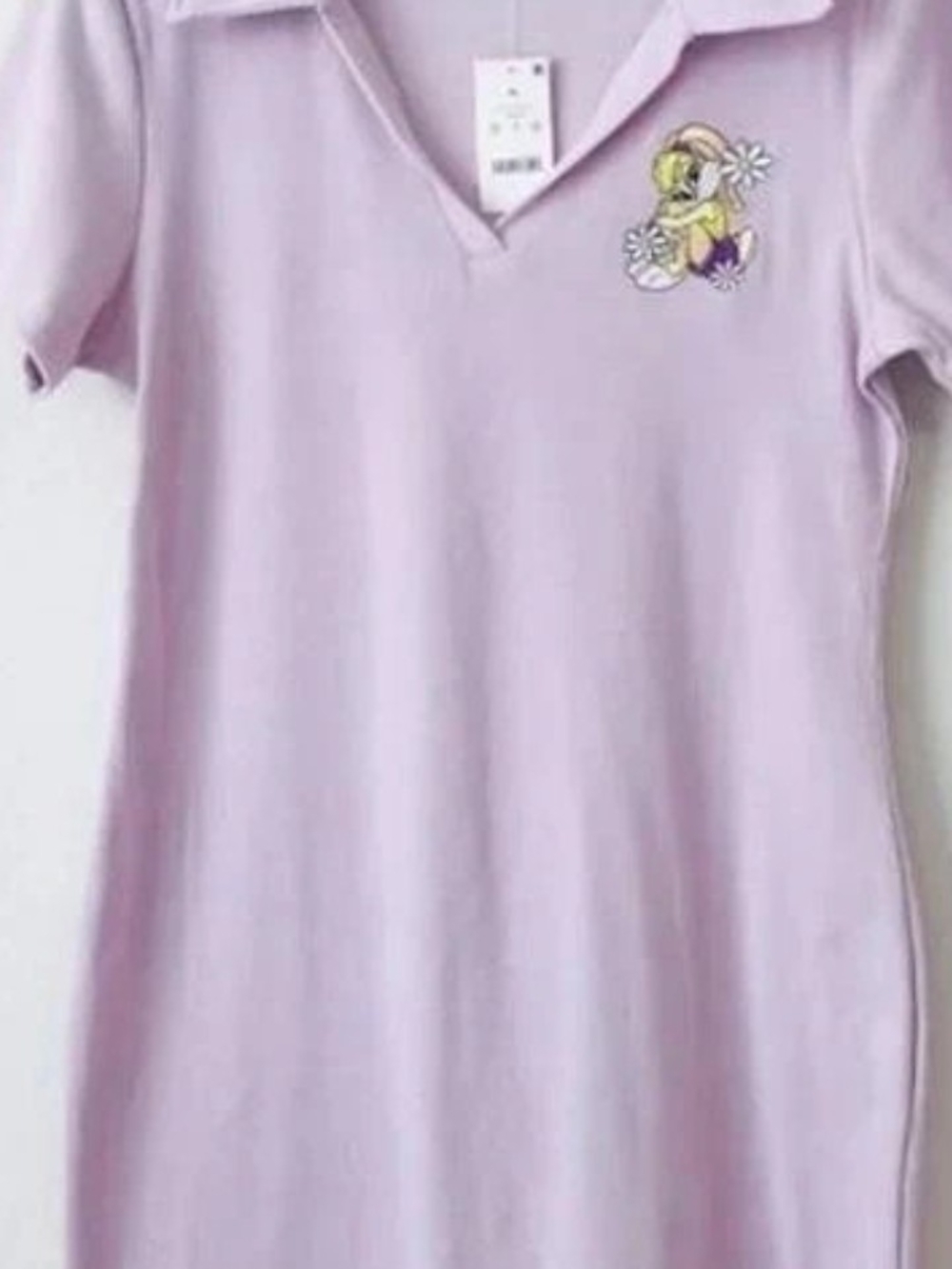 Women's Lavender Polo Dress with Daisy Character Embroidery
